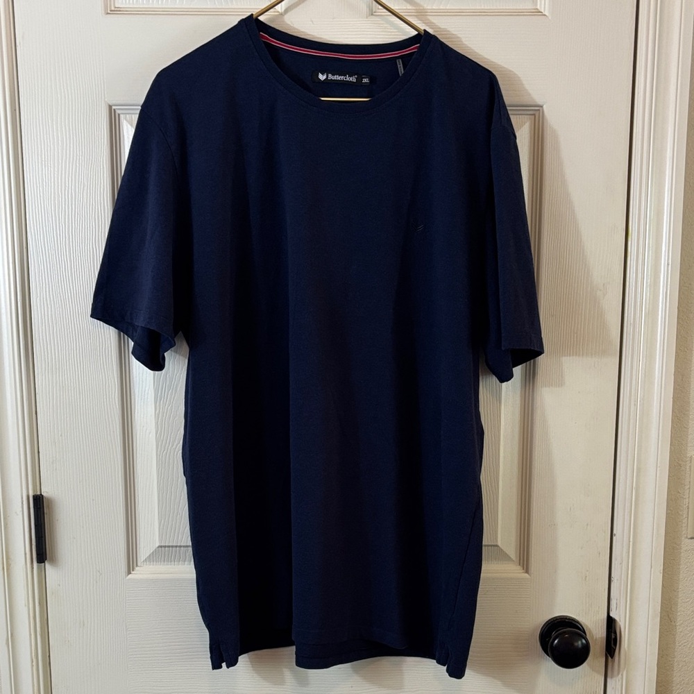 Buttercloth Men's Classic Navy Short Sleeve Tee Buttercloth 2XL